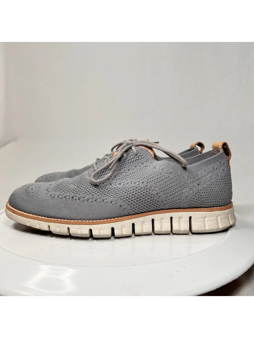 Cole Haan Zerogrand Stitchlite Wingtip Oxford Gray Knit Shoes Men’s Sz 9M C24944